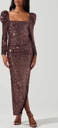 ASTR the Label Lourdes Long Sleeve Dress in Dark Rose at Nordstrom Rack, Size X-Small