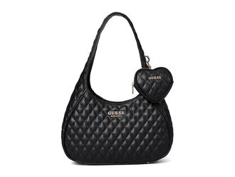 Guess Atabey Hobo Shoulder Womens Handbags Black, Polyurethane