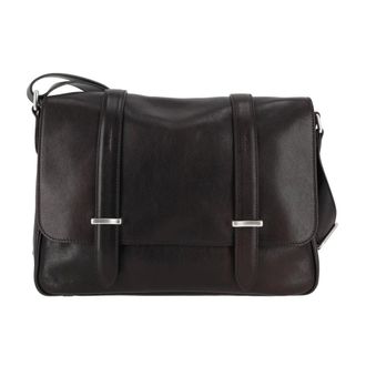 Orciani Jones Lagoon Midi Messenger Bag - Heren - Tassen - Bruin - Maat: ONE Size Leer