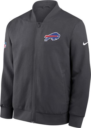Nike Buffalo Bills Sideline Nike Mens NFL Full-Zip Bomber Jacket in Grey | 03AU06F81-3N3