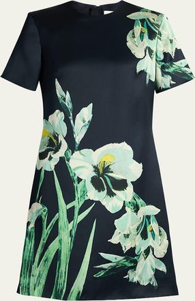 Erdem Floral Duchess Satin Mini Dress