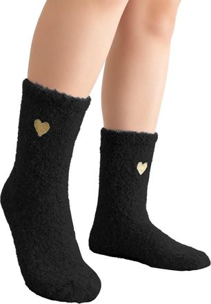 Generic cat socks, warm socks, christmas gifts,fluffy socks,Winter Stripe Coral Velvet Plush Warm Home Sleeping Stockings Striped Womens High Sock