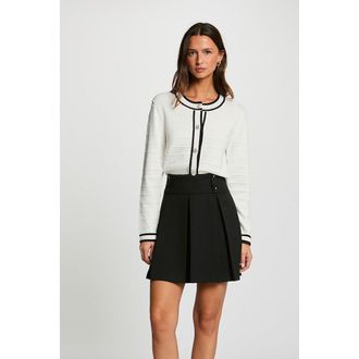 Morgan Vest met lange mouwen en knopen, ronde hals