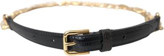Dolce & Gabbana Tailleriem - Dames - Riemen - Zwart - S - Leer - Accessoires