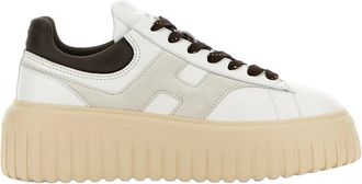 Hogan Lace-Up Platform Shoes With H-Stripe Design