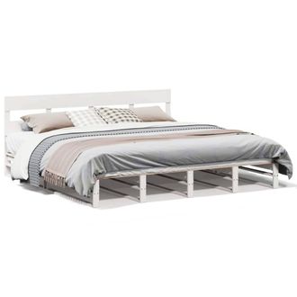 Berkfield Home Bed Frame without Mattress White 200x200 cm Solid Wood Pine
