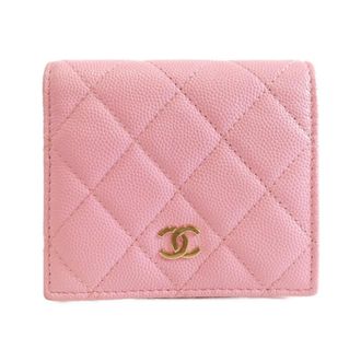 Chanel Pink Grained Calfskin Wallet (Bi-Fold) (Pre-Owned)