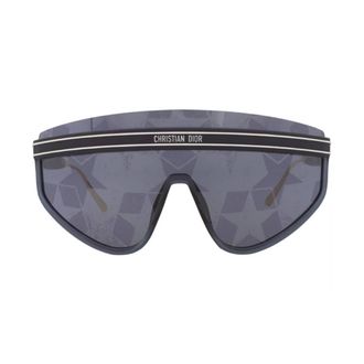 Dior DIORCLUB M2U Silver Mirrored Blue Star Monogram Shield Ladies Sunglasses CD40079U 91X 00