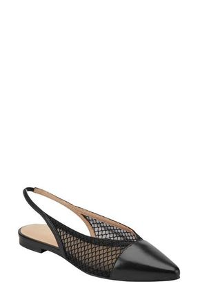 Marc Fisher Davin Pointed Toe Slingback Flat in Black at Nordstrom, Size 6.5