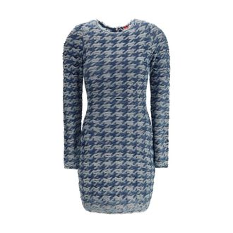 Diesel Dames, Jurken, Blauw, Maat: S Katoen