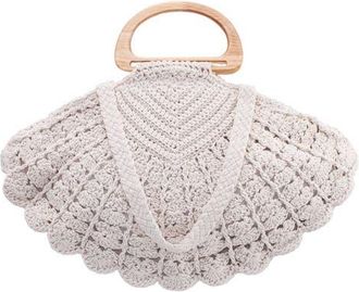 Nina Unity Crochet Shell Clutch in Ivory at Nordstrom