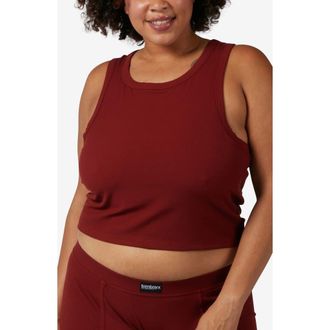 TomboyX Rib Longline Sports Bra in Burgundy at Nordstrom, Size Medium