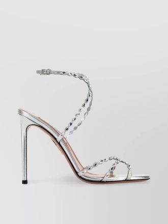 Aquazzura leather crystal-embellished heeled sandals