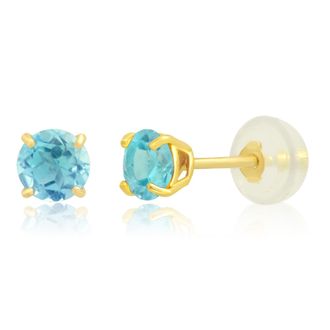 MAX + STONE 14k Yellow or White Gold 4mm Round Stud Earrings
