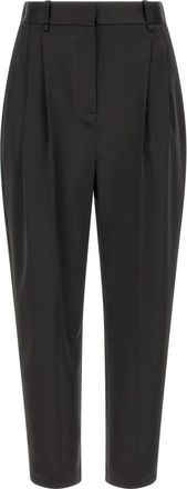 Elisabetta Franchi Geknipte satijnen broek - Dames - Broeken - Zwart - L - Satijn - Broeken