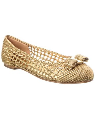 Ferragamo Varina Leather Ballet Flat