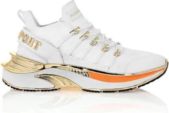 Plein Sport Runner Chrome Surfer Unisex in White/orangefluo at Nordstrom, Size 39