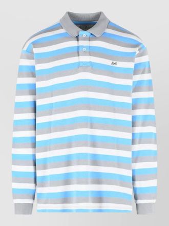 ERL cotton polo shirt striped long sleeves