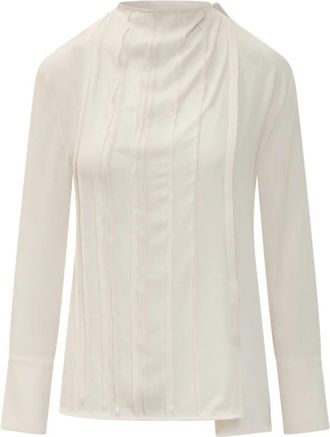 Victoria Beckham Blouse met naaddetails - Dames - Overhemden - Beige - 2XS - Overhemden