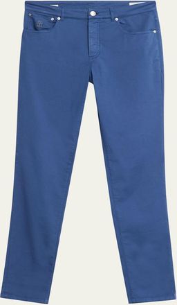 Brunello Cucinelli Mens Dyed Cotton Straight-Fit Five-Pocket Pants