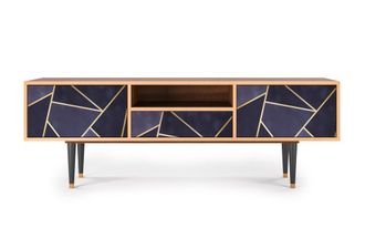 StoryZ Mueble de TV azul 2 cajones y 1 puerta L 170 cm