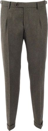 Berwich herringbone pleated tailored trousers - Grey