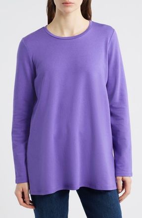 Eileen Fisher Crewneck Terry Tunic in Ultraviolet at Nordstrom, Size Medium