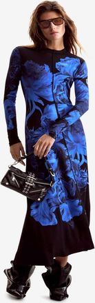 Desigual vestito maxi floreale m. c. lacroix blu
