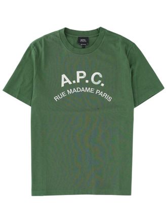A.P.C. Green Crew Neck Logo T-Shirt
