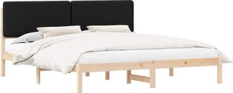vidaXL Estructura De Cama Con Cabecera Tapizada Negro 200 X 200 Cm Vidaxl