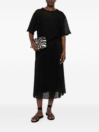 Ermanno Scervino Womens Embroidered Long Skirt - Black - Size EU 38 (Womens)