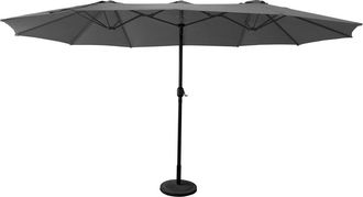 Happy Garden Sombrilla doble 2,7 x 4,6 m en acero y tejido gris