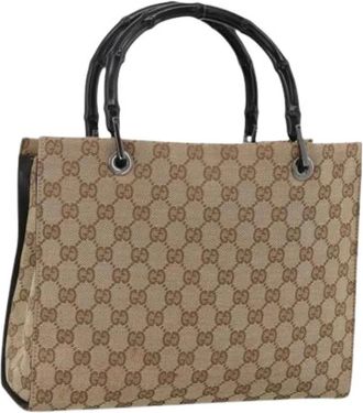 Gucci Pre-owned Vintage Handtas - Dames - Vintage Handtas - Beige - ONE Size - Nylon - Vintage