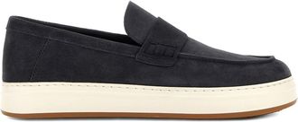 Hogan H-Tv Loafers In Dark Blue Suede Leather
