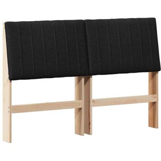 vidaXL Cabecero Tapizado Negro 135 Cm Madera De Pino Macizo Vidaxl