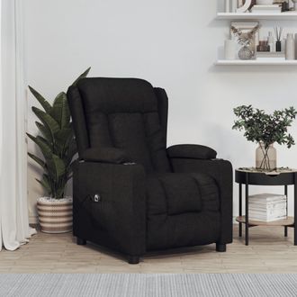 vidaXL Sill&oacute;n Reclinable El&eacute;ctrico De Tela Negro Vidaxl