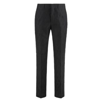 Fendi Broeken, Heren, Zwart, L, Katoen, Casual Linnen Katoenen Broek