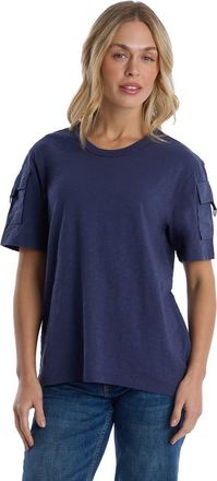 Wilt Round Neck Short Sleeve Hi-Lo in Naval Academy at Nordstrom, Size X-Small