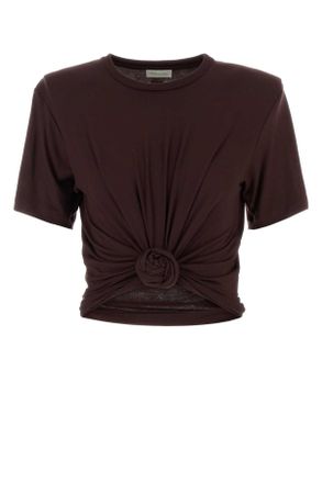 Magda Butrym Chocolate Stretch Cupro T Shirt