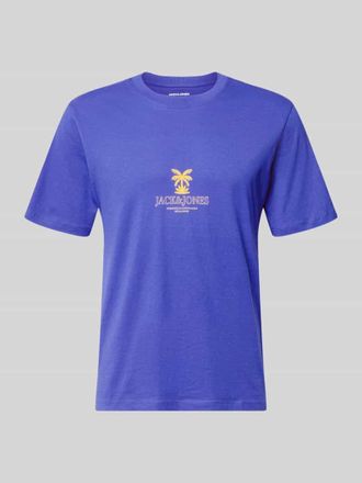 Jack & Jones Regular Fit T-Shirt mit Logo-Print Modell Eres in Royal, Gr&ouml;&szlig;e XXL
