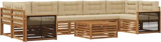 vidaXL Conjunto De Sof&aacute;s De Exterior 8 Uds. Natural Y Beige Vidaxl
