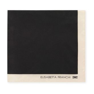 Elisabetta Franchi Accessoires, Dames, Zwart, ONE Size, Zijden Foulard Sjaal