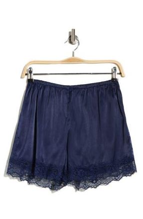 NSR Lace Trim Satin Shorts in Navy at Nordstrom Rack, Size X-Small