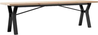 vidaXL Coffee Table Y-Frame 160x40x45.5 cm Solid Wood Pine and Steel Vidaxl
