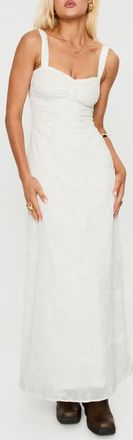 Princess Polly Maisone Floral Embroidered Maxi Dress in White at Nordstrom, Size 12
