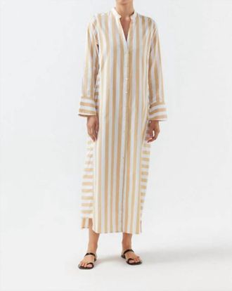 Bird & Knoll Jude Shirtdress In Sand Stripe
