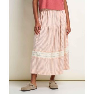 Toad & Co Airscape Midi Skirt in Dusty Cedar Stripe Dobby at Nordstrom, Size X-Small