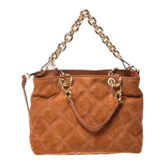 Baldinini Quilted Suede Handbag - female - Baldinini - Handbags - Brown - ONE SIZE - Bags