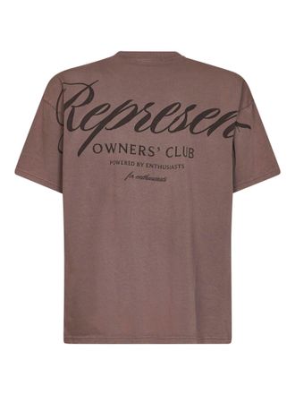 Represent Mens T-Shirt Owners Club Script Truffle Brown Cotton T-Shirts And Polos