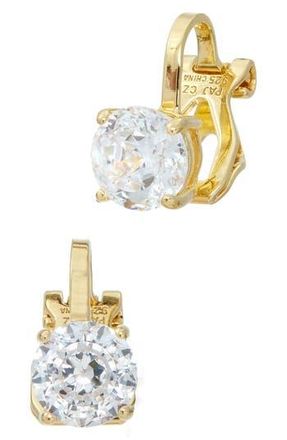 Savvy Cie Jewels Cubic Zirconia Clip-On Stud Earrings in Gold at Nordstrom Rack